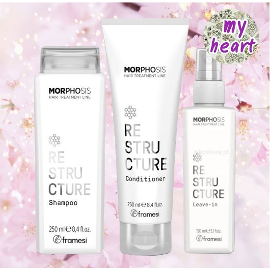 Framesi Morphosis Restructure Shampoo/Conditioner/Leave-In แชมพู ครีมนวดผม และอาหารผม สำหรับผมแห้งเสีย