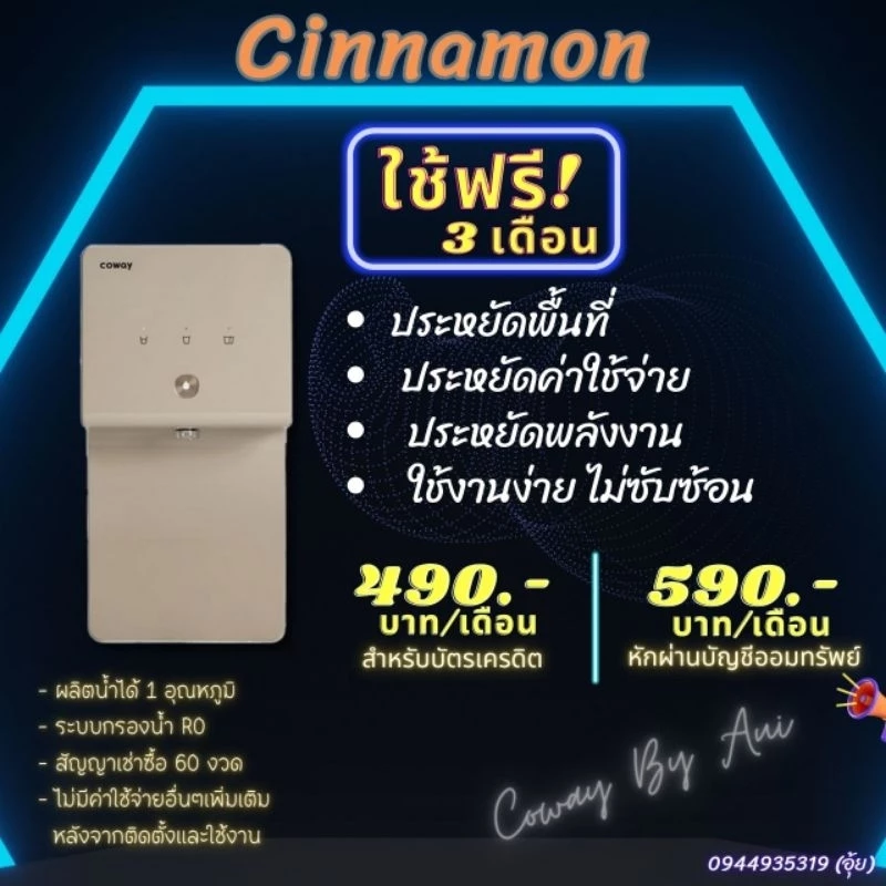 เครื่องกรองน้ำ Coway รุ่น Cinnamon