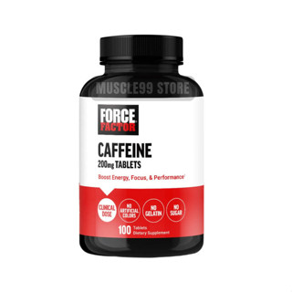 💊Force Factor Caffeine, 200 mg(100 Tablets) คาเฟอีน ชนิดเม็ด เพิ่มความตื่นตัว เพิ่มสมาธิและการโฟกัสในการฝึกซ้อม