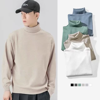 เสื้อไหมพรมผู้ชาย เสื้อคาร์ดิแกนผ้าถัก คอเต่าบุขน ด้านในบุขนผ้าฟลีช กันหนาว-20องศา