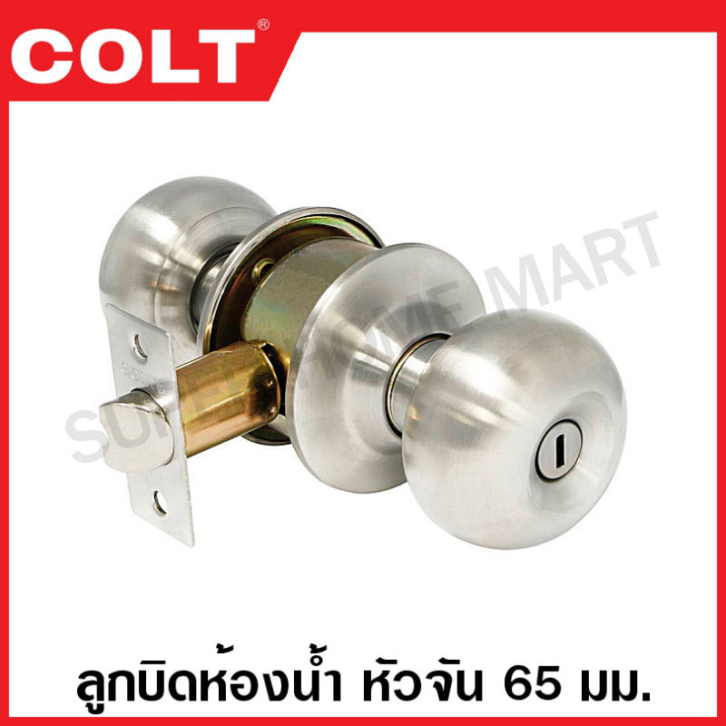 COLT ลูกบิดประตูห้องน้ำ สแตนเลส หัวกลม รุ่น 28402 26502 / หัวจัน รุ่น 24502 25402 ( Knob Sets ) ไม่ต้องใช้กุญแจ