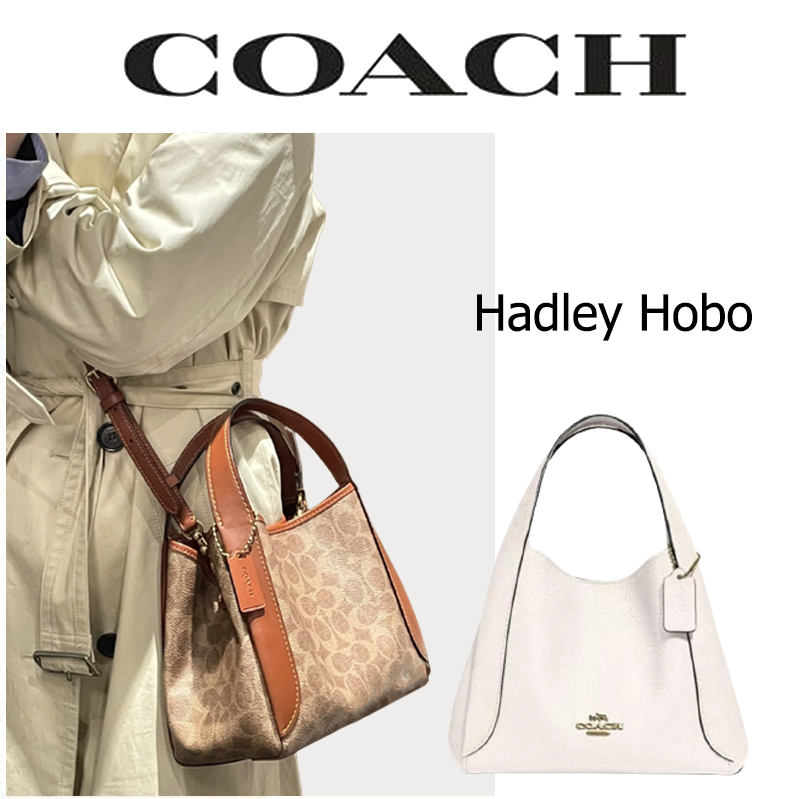 COACH Ms. Hadley Hobo กระเป๋าสะพายตะกร้าผักกระเป๋าถือใบใหญ่กระเป๋าหญิง /แฟชั่นลำลอง/แท้/จัดส่งรวดเร็ว/