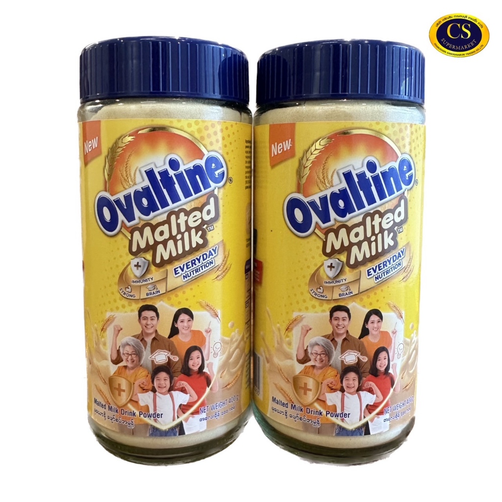 Ovaltine Malted Milk 400 กรัม (၁ဗူး) โอวัลติน มอลต์ชงดื่ม สินค้าส่งออก