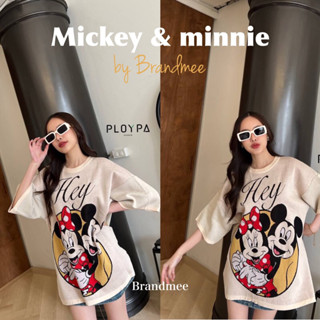 ✅พร้อมส่ง💢เสื้อไหมพรมoversize งานป้าย 🎀mickey&amp;minnieครีม