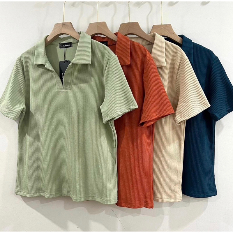 เสื้อคอปกโปโล 12 สี ผ้าไม่ต้องรีด