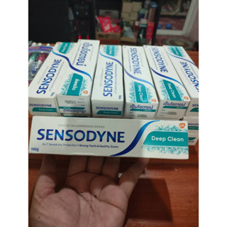 SENSODYNE DEEP CLEAN 100G เซ็นโซดายน์ ยาสีฟัน สูตร ดีพคลีน ช่วยลดอาการเสียวฟัน สะอาดล้ำลึก ลมหายใจสดชื่น 100 กรัม หมดอาย