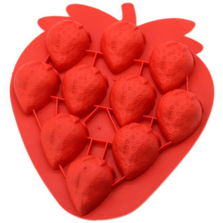 AE - แม่พิมพ์ซิลิโคน รูปสตรอเบอร์รี่ 10 ช่อง (คละสี) silicone mold strawberry