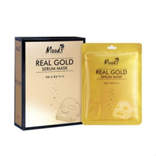 (ยกกล่อง/10ซอง) มาส์คหน้า3D east skin 3D Moods Real Gold Serum Mask มูดส์ เรียล โกลด์ เซรั่ม มาส์ค