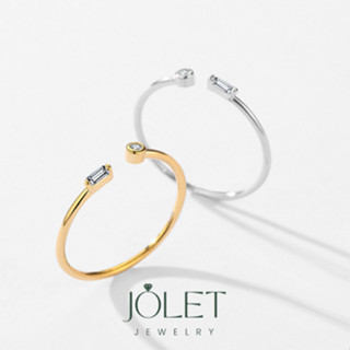 jolet แหวนเงิน92.5  แหวนเพชร แหวนมั่น แหวนทองไม่ลอกไม่ดำมินิมอลมีสไตล์