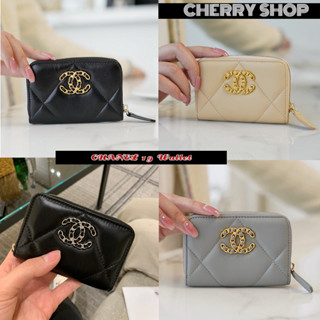 💯ชาแนล🍒Chanel 19 Wallet 66270030 กระเป๋าใส่เหรียญซิปผู้หญิง  Ladies Coin Purse🍒