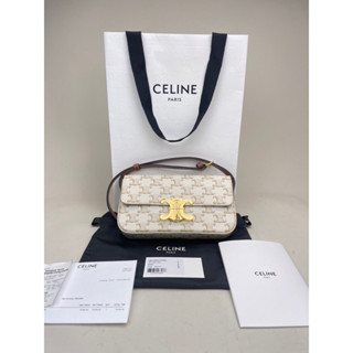 Celine Triomphe Shoulder Bag White Y2022