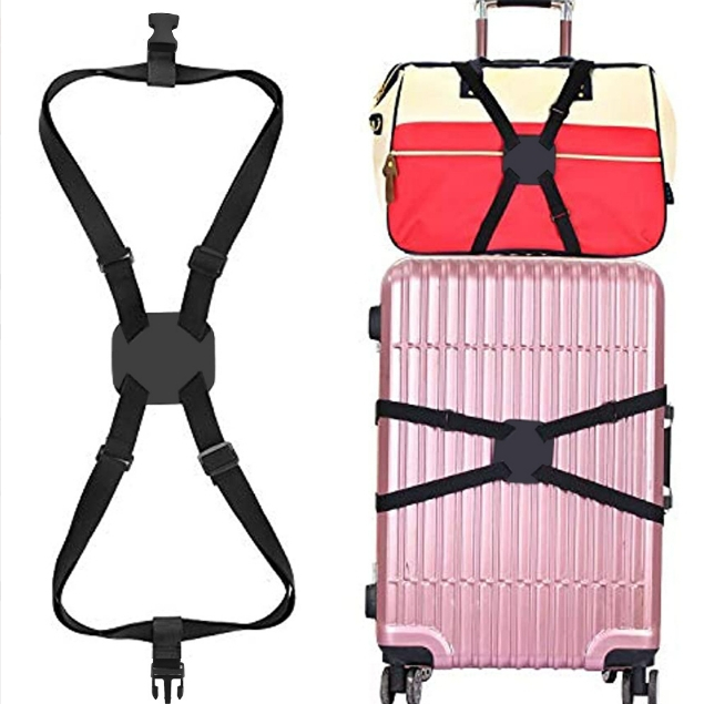 สายรัดกระเป๋ายางยืด สีดำ เขียว แดง ฟ้า เหลือง ส้ม ทรงเลข8 สายรัดกระเป๋าเดินทาง