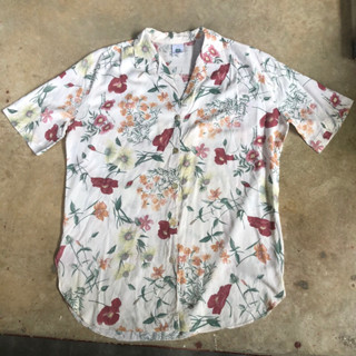 เสื้อฮาวาย Vtg.Hawaii Shirt NEW FAST Sz.44 85% VISCOSE 15% LINEN