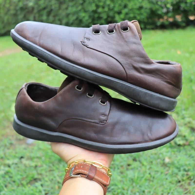 ส่งฟรี 40EU Camper Atom Work Shoes: Dark Brown Leather Comfort and Style 7Us 25cm Pre-owned Authentic