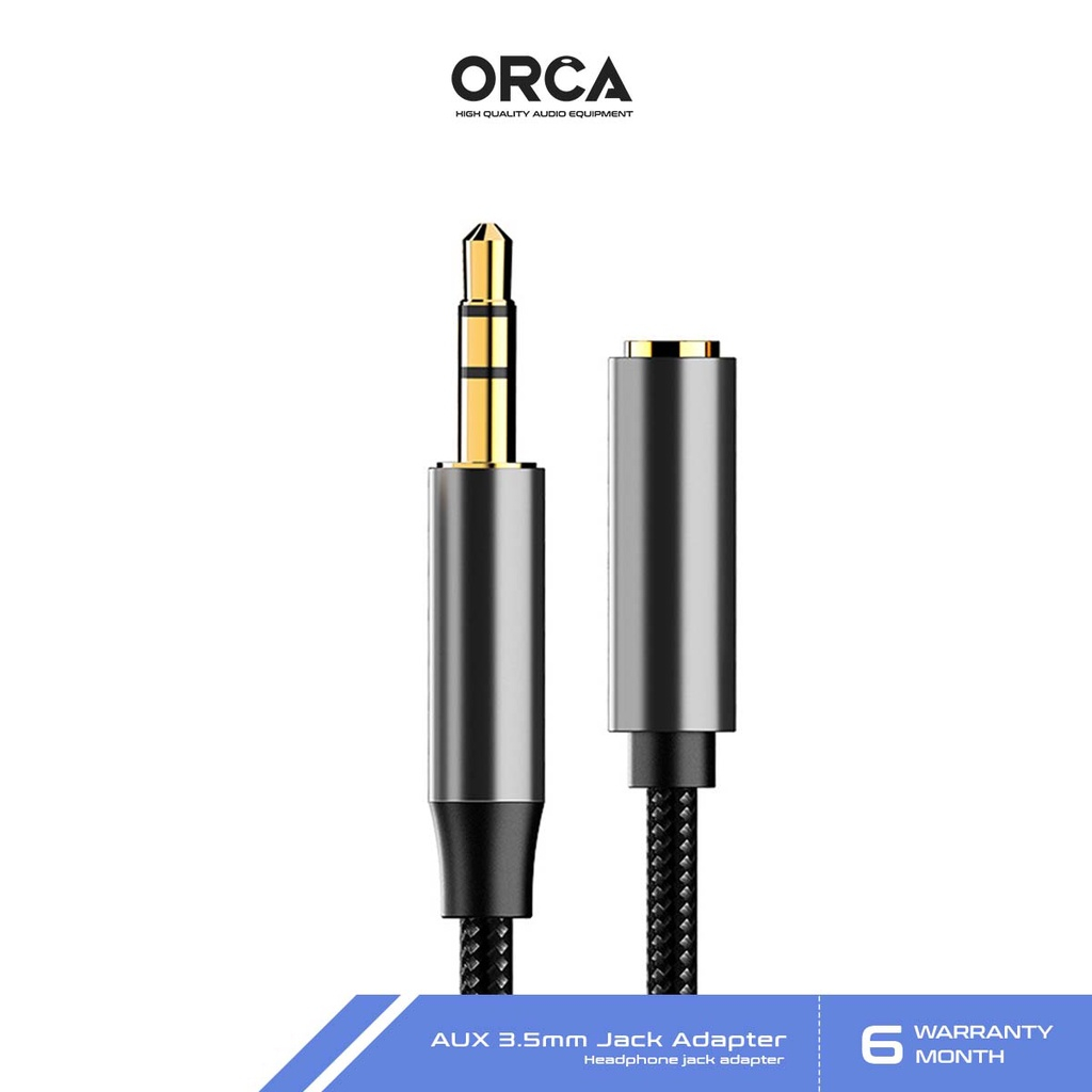 ⚡ส่งจาก กทม⚡Orca สายAUX สายเคเบิล ตัวผู้/ตัวเมีย แจ็ค3.5มม. สาย1/1.5เมตร สำหรับลำโพง รถยนต์ มือถือ