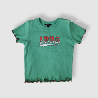 เสื้อยืดผ้าร่องแต่งระบาย1995Booklyn