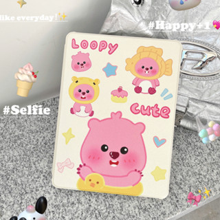 🎁ส่งของขวัญ🎁LOOPY บีเวอร์ เคส for iPad Gen10 10.9 2022 Gen9 10.2 pro 11 2021 cat เคสไอแพด Air4 5 Case การหมุน 360