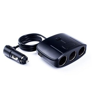 Olesson รุ่น 1635  Car Charger 2usb 100W อุปกรณ์สำหรับขยายเพิ่มช่องในรถยนต์3ช่อง พร้อม 2usb