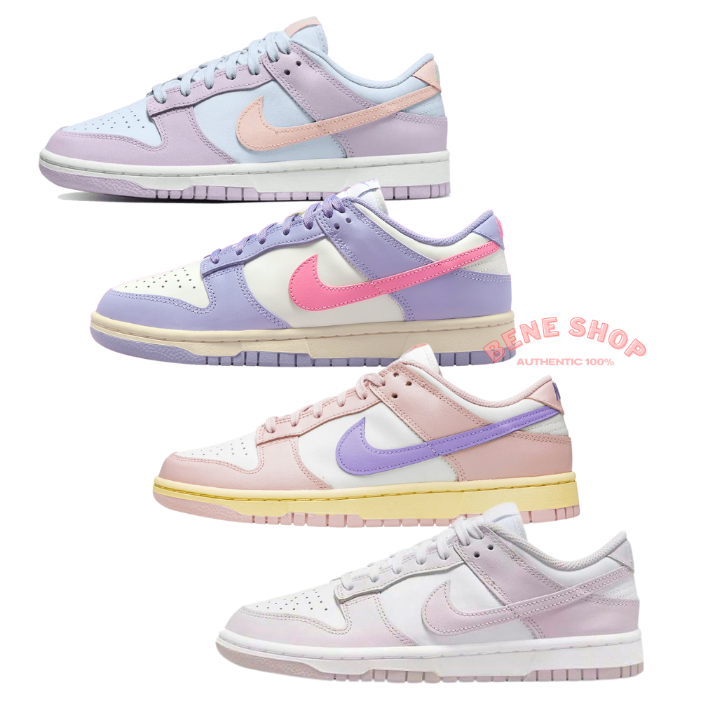 (ของแท้ 100%) NIKE Dunk Low Indigo Haze / Light Violet / Easter / Pink Oxford Nike Air Jordan 1 Low 