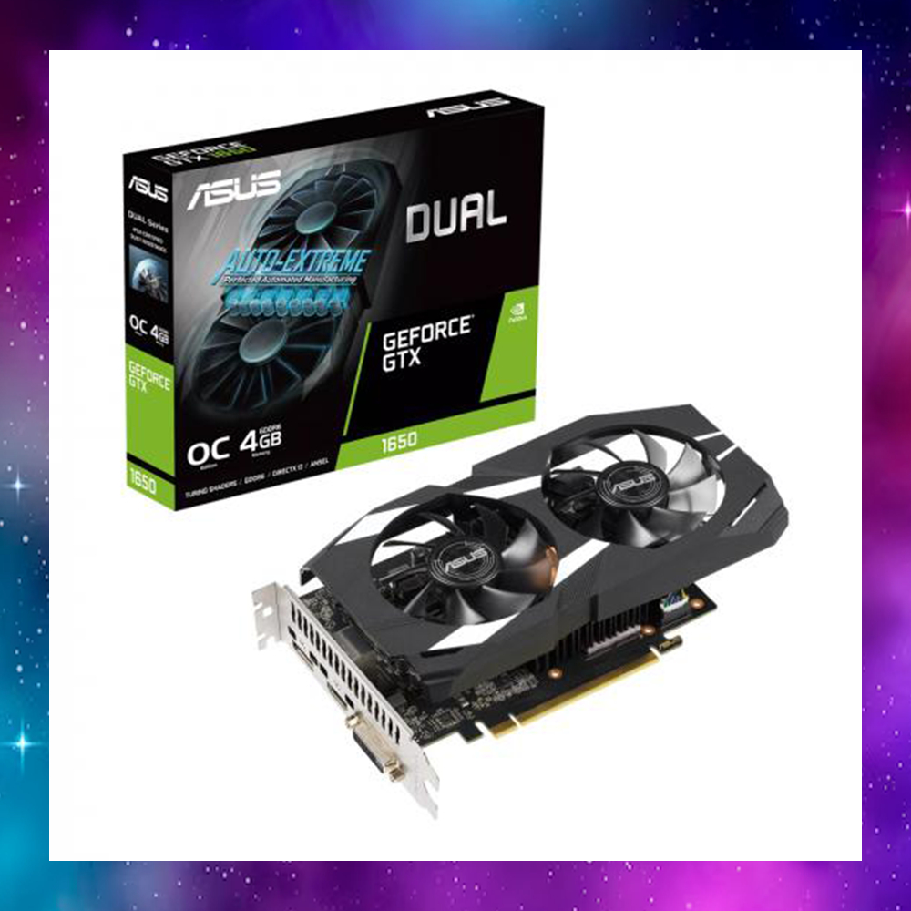 VGA (การ์ดแสดงผล) ASUS DUAL GEFORCE GTX 1650 OC 4GB GDDR6 ไม่ต่อไฟ ใช้งานปกติ