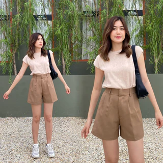 FAV PANT(สีเบสิค) : กางเกงขาสั้นเอวสูง ver.โทนเบสิค มีสีเยอะมาก! ขอบเอวแน่น พรางหุ่น เก็บทรงสวย