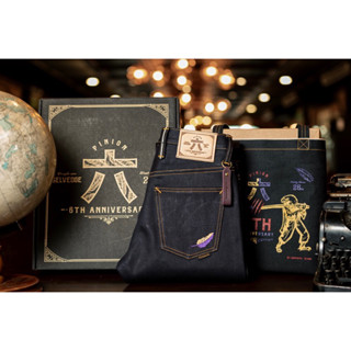 25 oz BY Okayama Denim 6th Anniversary HEAVY Denim( รุ่นThe Impossible) ( lndigo Purple Core X Navy Purple Gol เฟดสีม่วง