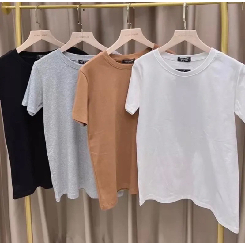 พร้อมส่ง* เสื้อยืดคอกลม งานป้ายTOPSHOP(ANGEL STYLE)เนื้อผ้าคัตตอลเกรดA นิ่มๆ ใส่สบายมากๆค่ะ