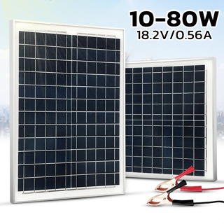 ✈️ส่งจากไทย ✈️ราคาต่ำสุด แผงโซล่าเซลล์ Solar 10W 20W18V เลือกได้ตามชุด สำหรับชาร์จแบตเตอรี่ พลังงานแสงอาทิตย์ ALWM