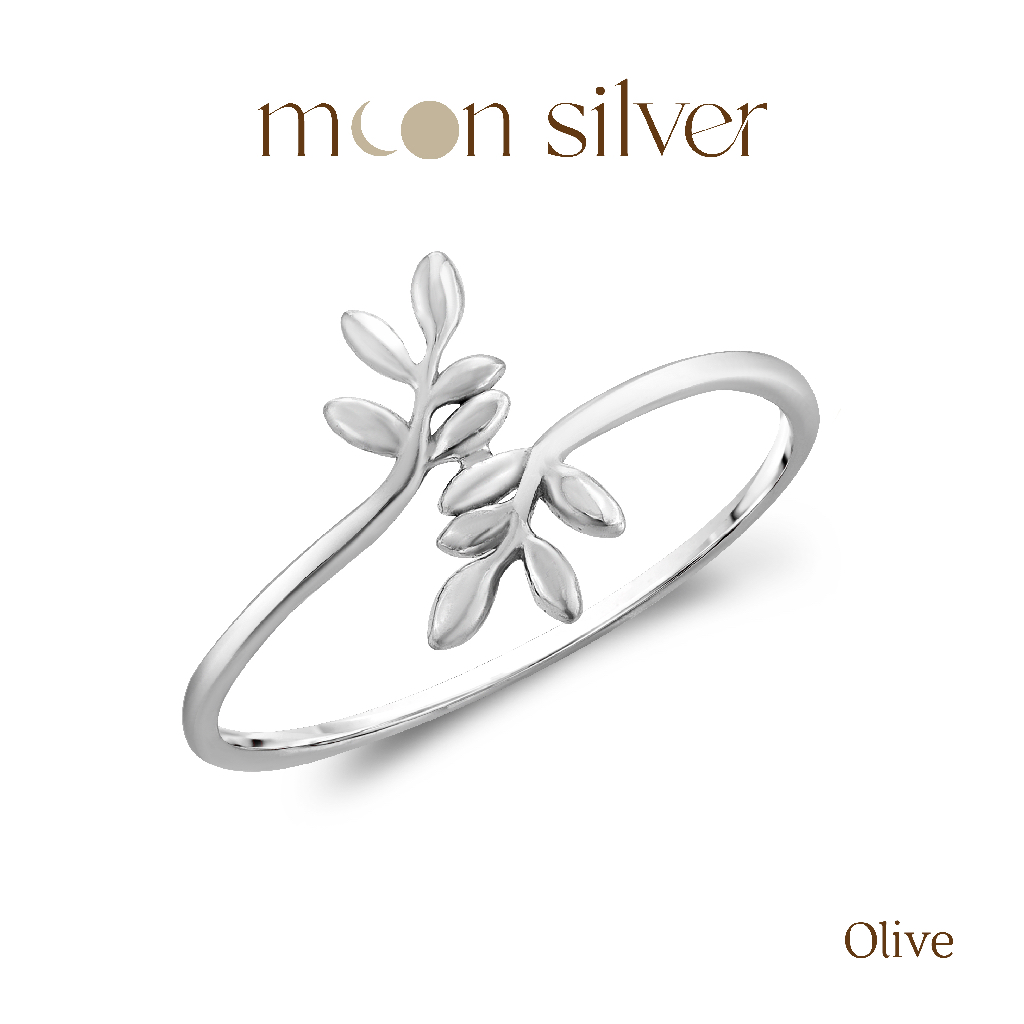 Moonsilver แหวนเงิน รุ่น Amore แหวนเงินแท้925 แหวนมินิมอล