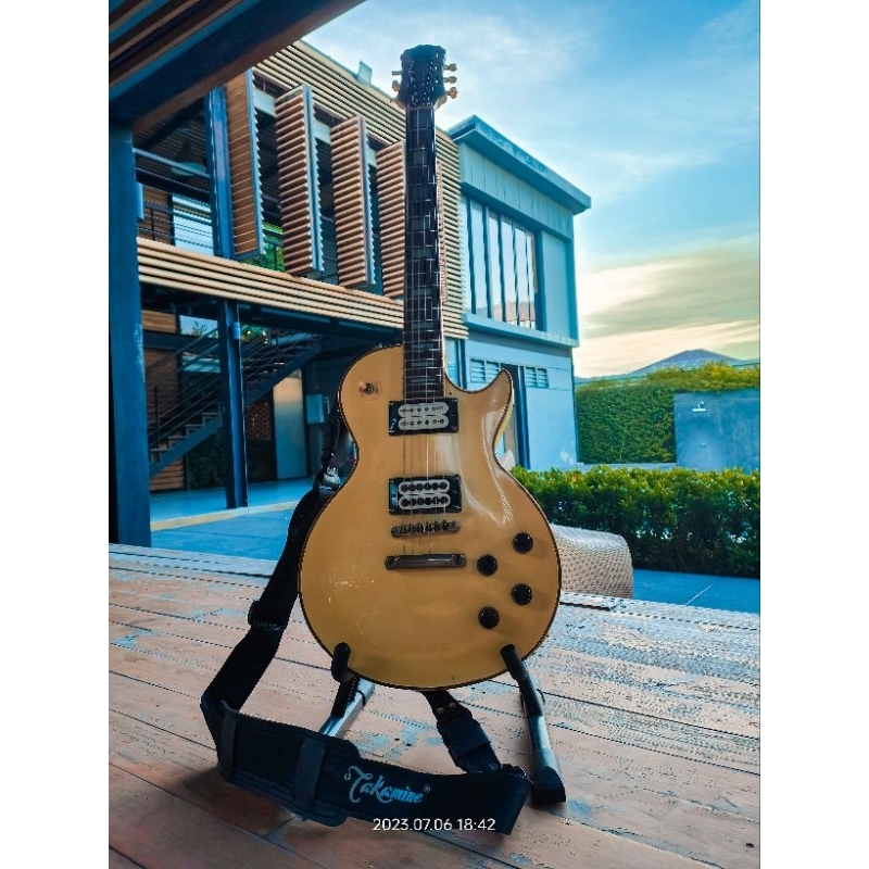 🍂 ส่งต่อ (นัดรับ) กีต้าร์ไฟฟ้า Epiphone Les Paul custom สภาพ 90% แถมสายสะพาย Takamine 🍂