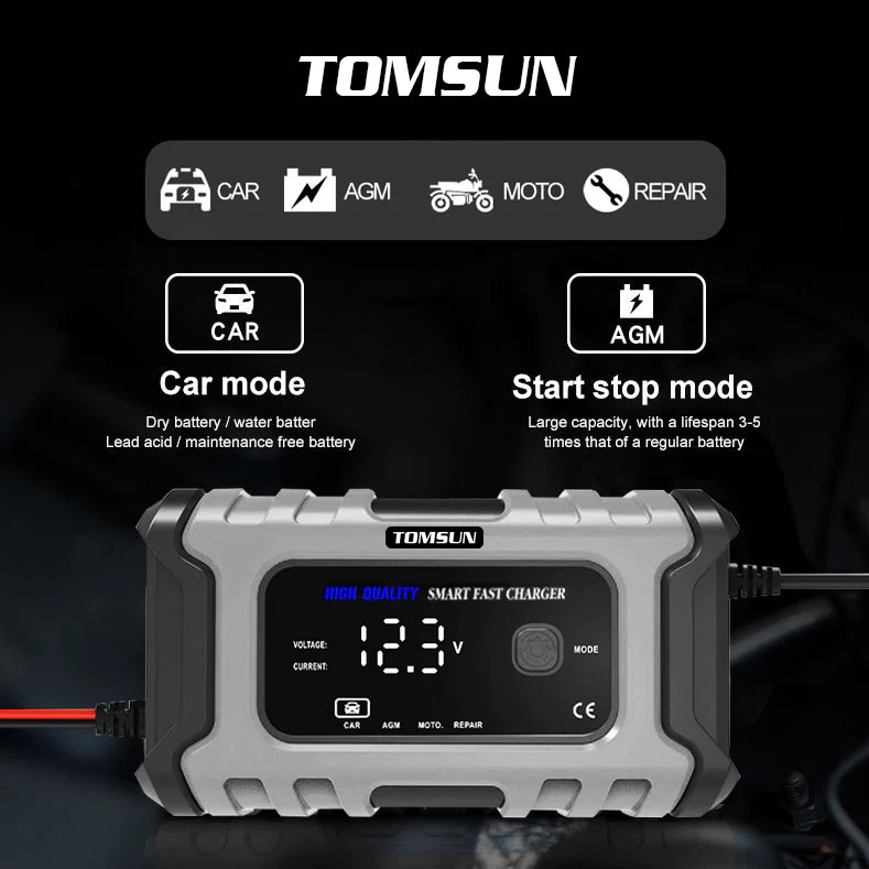 TOMSUN เครื่องชาร์จรถยนต์ ฟื้นฟูและซ่อมแซมแบตเตอรี่ รองรับแบตลิเธียม thumbnail 7