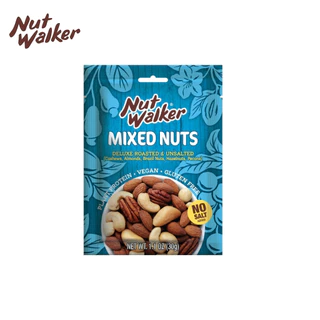นัท วอล์คเกอร์ มิกซ์นัทเดอลุกซ์ไม่ใส่เกลือ 30ก. Nut walker Deluxe Roasted & Unsalted Mixed Nuts 30 g.