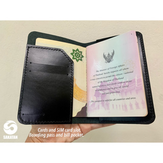 ซองใส่พาสปอร์ต/พาสปอร์ตเคสหนังแท้แฮนด์เมดเย็บมือ/ตอกชื่อฟรี/มีช่องใส่บัตรและใส่ SIM card/Passport case/Personalized