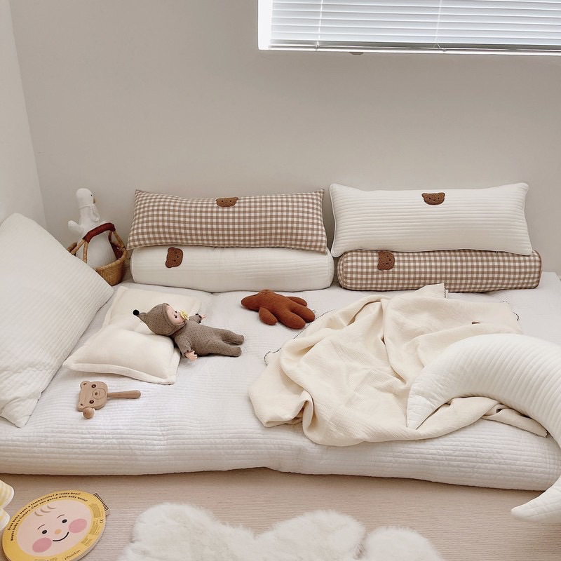 หมอนข้างเด็ก หมอนข้างพี่หมีลายสก็อต ใช้หนุน กอดก่าย ดันหลัง จัดท่านอนเด็ก - รูปที่ 7