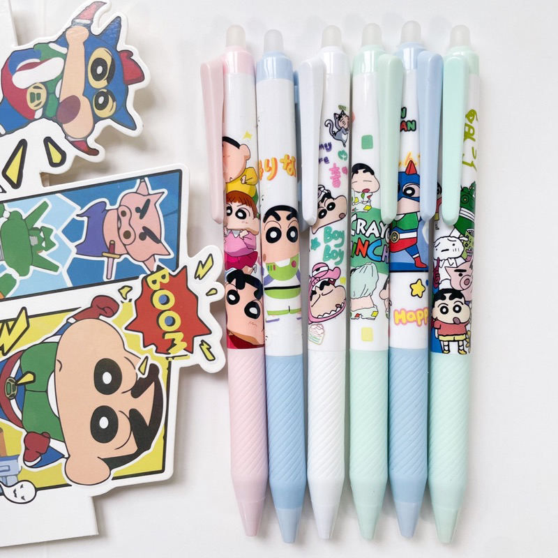 (พร้อมส่งทุกลายค่า)cutiepie - ปากกาลบได้ชินจัง หมึกน้ำเงิน/หมึกดำ 0.5mm