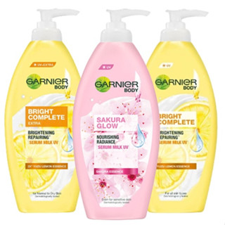 GARNIER การ์นิเย่ ไวท์ บอดี้ โลชั่น 400 มล ขวดปั๊ม ครีมผิวขาว ครีมทาตัว