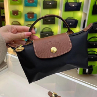 พร้อมส่ง แท้ 💯% New Longchamp กระเป๋าถือ ใบเล็ก LE PLIAGE ORIGINAL Pouch with handle - Black