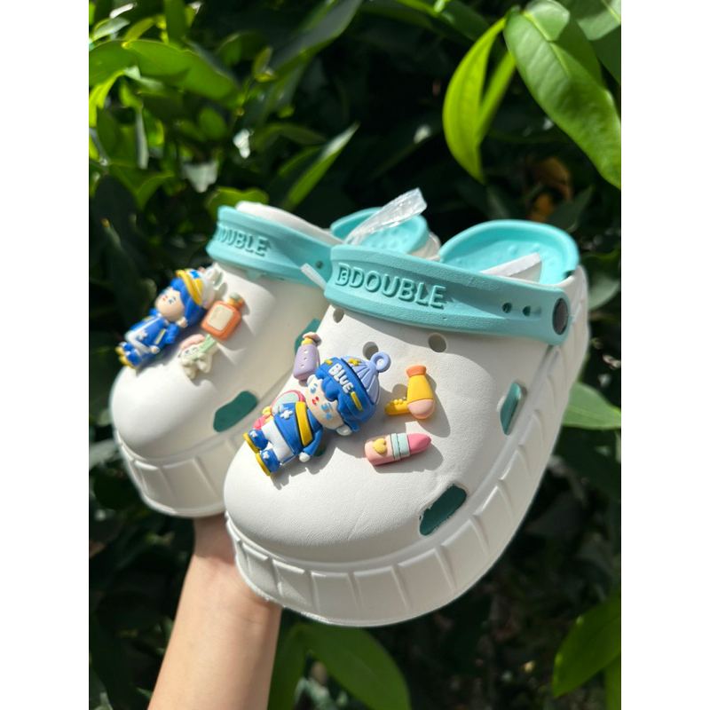 💦พร้อมส่ง💦รองเท้าหัวโตพื้นทูโทน ลายการ์ตูนน่ารักๆ พื้นหนา 7 ซม. พื้น 2 ชั้น สูงมากก นุ่ม เบา แนวเกาหลี ใส่สบาย รุ่น 3112