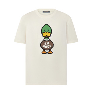 PROSPER - Louis Vuitton x Nigo Intarsia Jacquard Duck Short-Sleeved Crewneck Mens Off White