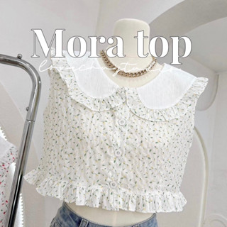 Mora top เสื้อคอบัว แต่งกระดุมดอกไม้ น่ารัก