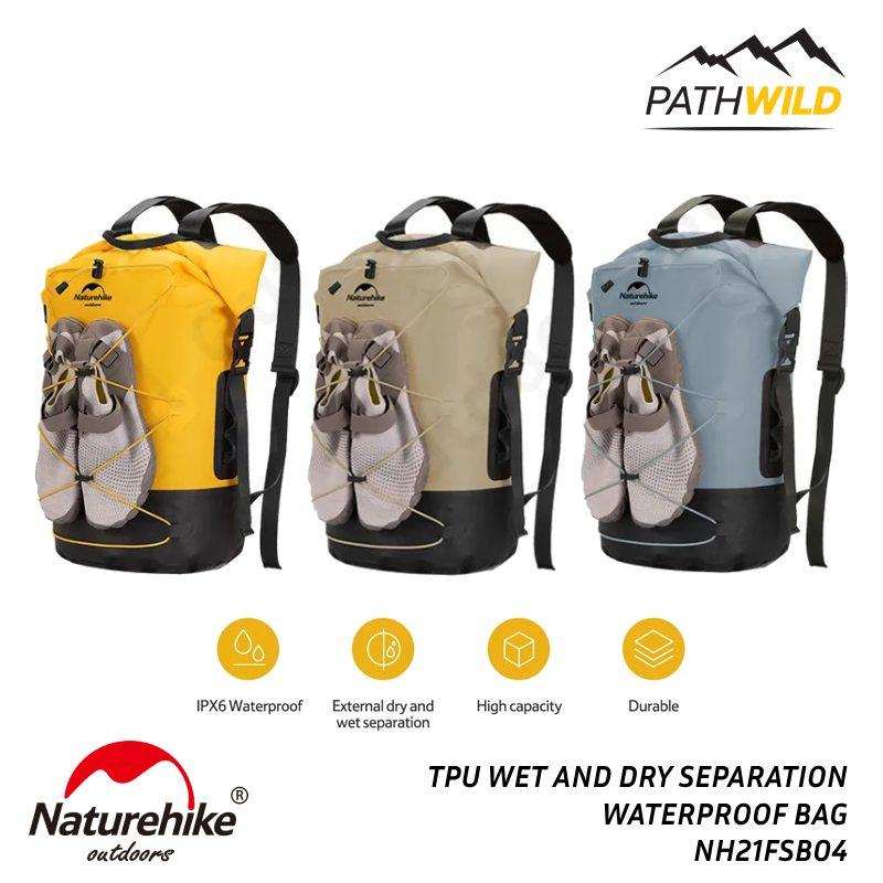 NATUREHIKE TB03 SHIMMER TPU WET AND DRY SEPARATION WATERPROOF BAG NH21FSB04 กระเป๋ากันน้ำ สะพายเป็นเป้ได้ สะดวกเดินทาง