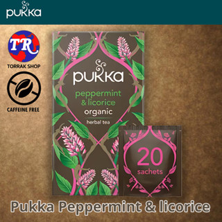 Pukka Peppermint &amp; Licorice 20 Tea Bags ชาสมุนไพร เปปเปอร์มินต์ ผสมชะเอมเทศ ปุกก้า 20 ซอง