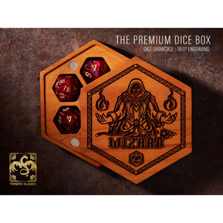 The Wizard Dice Box CHERRY WOOD | Premium DnD Dice Box | D&amp;D DiceBox | Dice Vault | Dice Storage Tray for MTG RPG