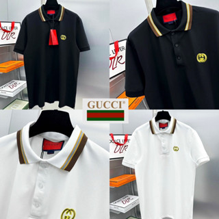 GUCCI POLO SHIRT UNISEX 🖤🤍 เสื้อโปโล Gucci 🏷️Hiend 1:1 cotton 💯 ร้านค้าจัดส่งไว