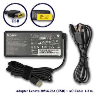 Adapter Lenovo ของแท้ 20V/6.75A 135W หัว USB L340 Y40-70 Y50-70 T440p สายชาร์จ Lenovo (le001)