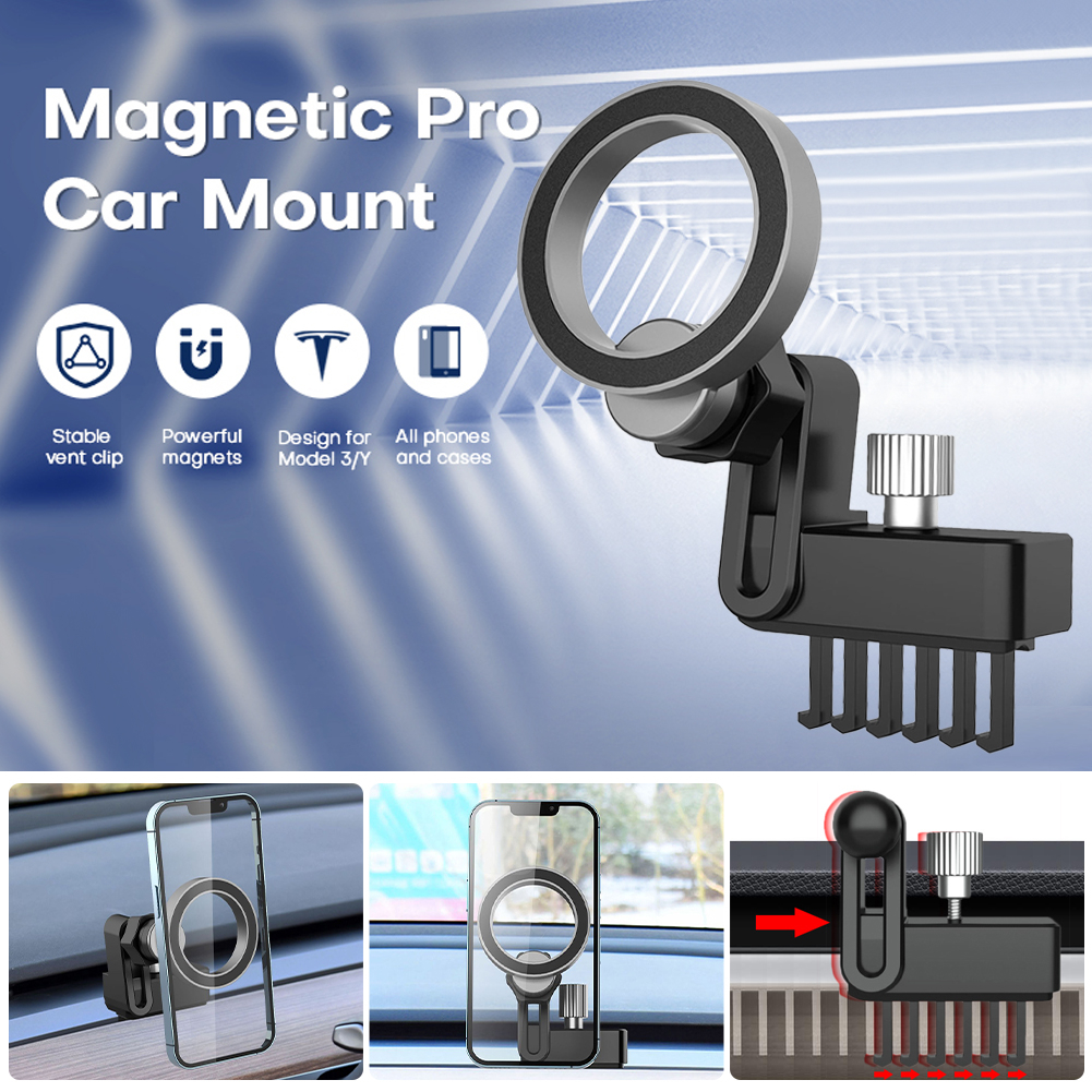 Guugei 360° ที่วางโทรศัพท์ในรถยนต์ แบบแม่เหล็ก หมุนได้ สําหรับ Tesla Model 3 Model Y Mgsafe