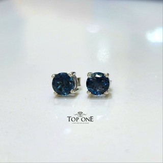 Top1jewelry London Blue Topaz ต่างหูเงินแท้