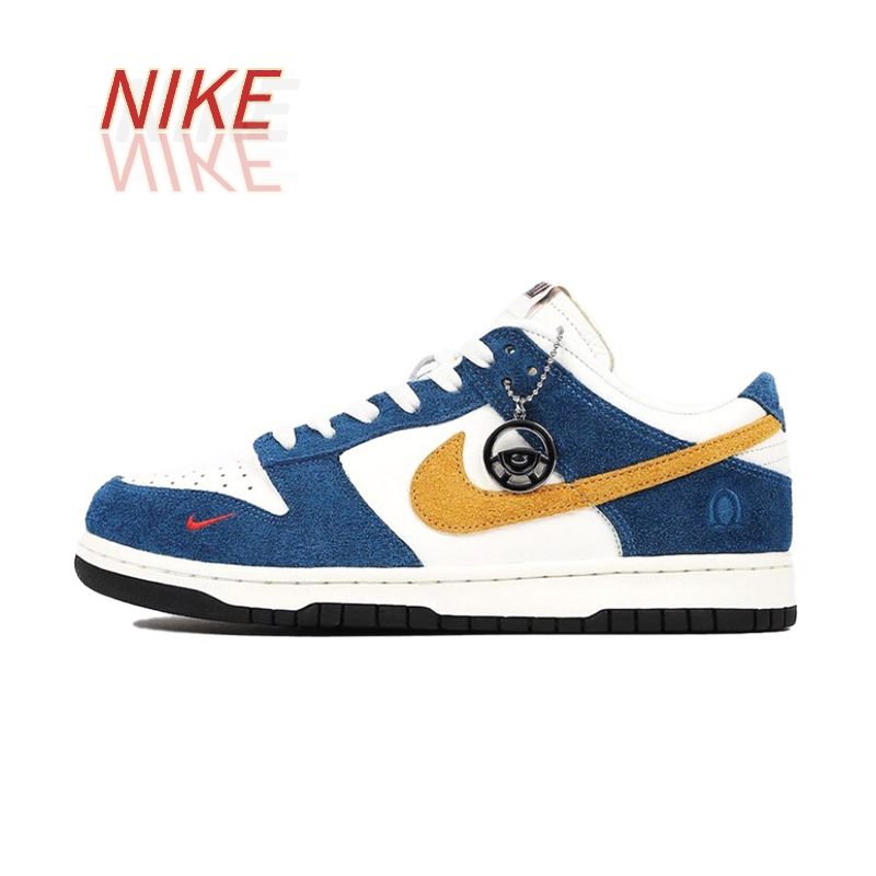 Nike Dunk Low Kasina x Nike Dunk Low "80s Bus" รองเท้าผ้าใบกันลื่นสีฟ้าเหลืองอินเทรนด์ทุกคู่ของแท้ 1