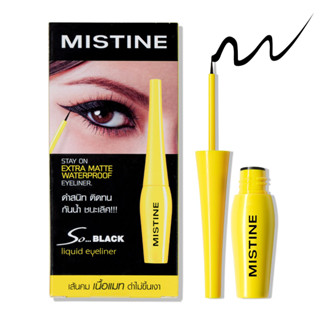 [ลด] So Black Mistine อายไลเนอร์ หัวจุ่ม หัวพู่กัน 4.5g กันน้ำ กันเหงื่อ Mistine Eyeliner So Black Matte Liquid Eyeliner