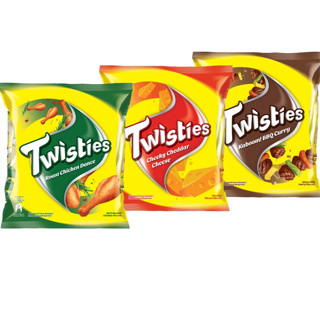 TWISTIES ทวิสตี้ ข้าวผสมข้าวโพดอบกรอบ 1 แพ็ค มี 8 ห่อ น้ำหนัก 104 กรัม  มี 2 รส exp.18/03/24